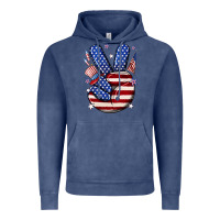 Vintage Denim peace 4th july Vintage Hoodie - NancyCooperArtShop
