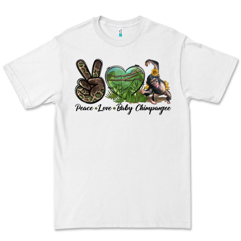 Leopard Peace Love Baby Chimpanzee Premium Tee by LillyAllenDesigns | Teevron