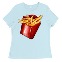 Baby Blue french fries Ladies Tee - AdoDesignShop