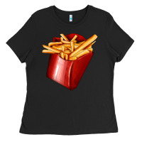 Black french fries Ladies Tee - AdoDesignShop