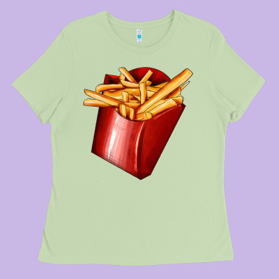 French Fries Ladies Tee Designed By Adodesignshop