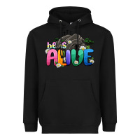 Black Easter Day He is alive Heavyweight Hoodie - OliviaCreatesArt