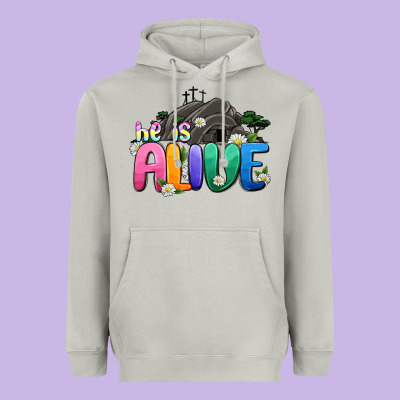 Easter Day He Is Alive Heavyweight Hoodie Designed By Oliviacreatesart