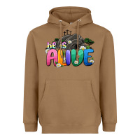 Toasted Coconut Easter Day He is alive Heavyweight Hoodie - OliviaCreatesArt