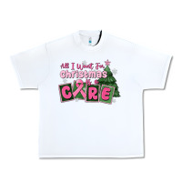 White all i want for is a care Urban Heavy Tee - MaliasSmallBusiness