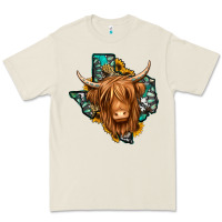 Bone Texas map long haired shaggy cow Premium Tee - Jasminsmagicworld
