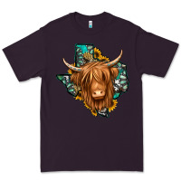 Plum Texas map long haired shaggy cow Premium Tee - Jasminsmagicworld