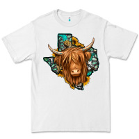 White Texas map long haired shaggy cow Premium Tee - Jasminsmagicworld