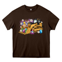 Chocolate Brown easter bulldozer bunny egg leopard Heavy Core Tee - Artiststas