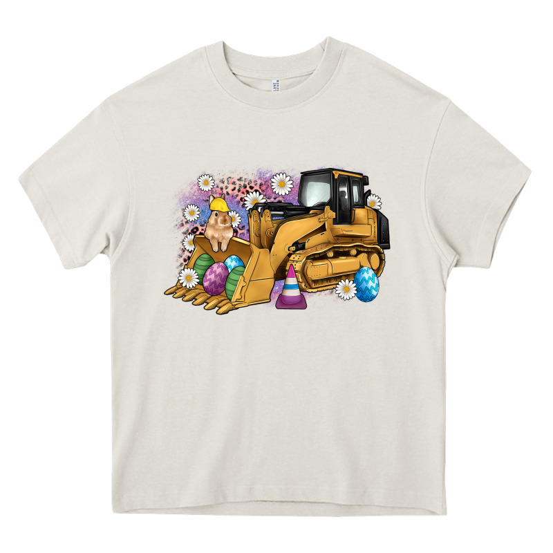 Easter Bulldozer Bunny Egg Leopard Heavy Core Tee by Artiststas | Teevron