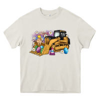 Cream easter bulldozer bunny egg leopard Heavy Core Tee - Artiststas