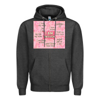 Charcoal Heather i am enough with glitter Zipper Hoodie - TumblerDesignByShophia