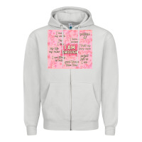 Dove Grey i am enough with glitter Zipper Hoodie - TumblerDesignByShophia