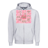 Heather Grey i am enough with glitter Zipper Hoodie - TumblerDesignByShophia