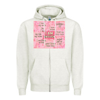 Oatmeal Heather i am enough with glitter Zipper Hoodie - TumblerDesignByShophia