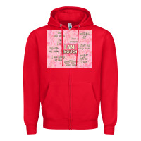 Red i am enough with glitter Zipper Hoodie - TumblerDesignByShophia