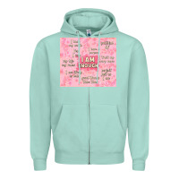 Seafoam i am enough with glitter Zipper Hoodie - TumblerDesignByShophia