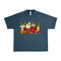 Midnight Navy Christmas Santa coffee cups Urban Heavy Tee - MaliasSmallBusiness