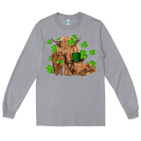 Heather Grey st patrick's day cow family Long Sleeve Tee - RanaPortraitStore
