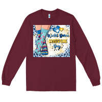 Burgundy world down syndrome day Long Sleeve Tee - Artiststas