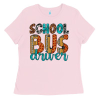 Bubblegum Pink school bus driver Ladies Tee - Artiststas