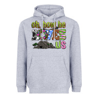 Heather Grey Easter Day Oh he loves us Heavyweight Hoodie - OliviaCreatesArt