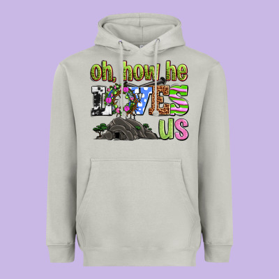 Easter Day Oh He Loves Us Heavyweight Hoodie Designed By Oliviacreatesart