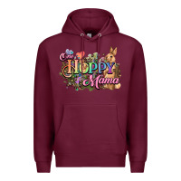 Burgundy One hoppy mama easter day Premium Hoodie - HowdyJamesFarm