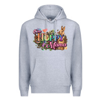 Heather Grey One hoppy mama easter day Premium Hoodie - HowdyJamesFarm