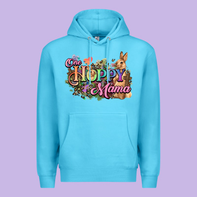 One Hoppy Mama Easter Day Premium Hoodie Designed By Howdyjamesfarm