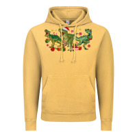 Vintage Mustard christmas dinosaurs Vintage Hoodie - MaliasSmallBusiness