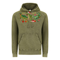Vintage Olive christmas dinosaurs Vintage Hoodie - MaliasSmallBusiness