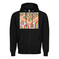Black hippie rainbow and daisy Zipper Hoodie - TumblerDesignByShophia