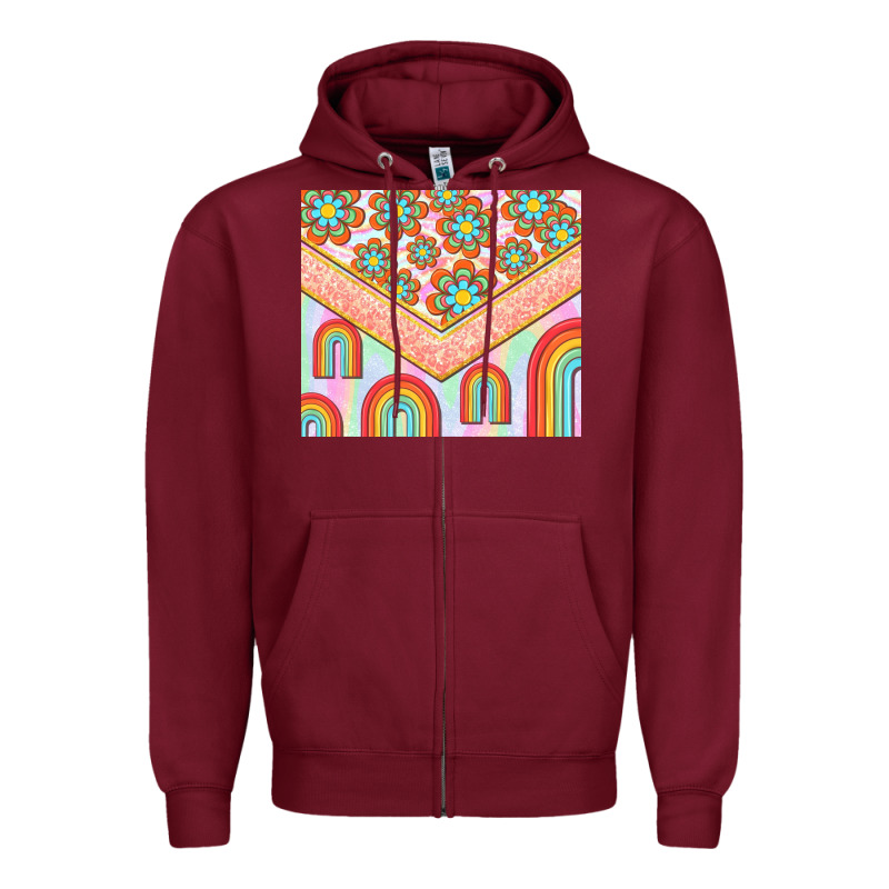 Hippie Rainbow And Daisy Zipper Hoodie by TumblerDesignByShophia | Teevron