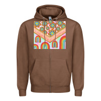 Chestnut hippie rainbow and daisy Zipper Hoodie - TumblerDesignByShophia