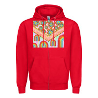 Red hippie rainbow and daisy Zipper Hoodie - TumblerDesignByShophia
