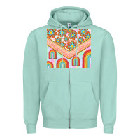 Seafoam hippie rainbow and daisy Zipper Hoodie - TumblerDesignByShophia