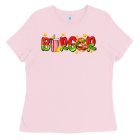 Bubblegum Pink burger with coke and stars Ladies Tee - AdoDesignShop