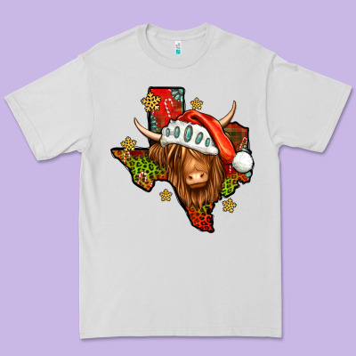 Shaggy Cow Texas Christmas Premium Tee Designed By Jasminsmagicworld