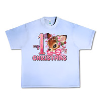 Grape Ice my first christmas pink reindeer Urban Heavy Tee - MaliasSmallBusiness