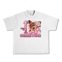 Lunar Rock my first christmas pink reindeer Urban Heavy Tee - MaliasSmallBusiness