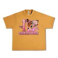 Peanut Butter my first christmas pink reindeer Urban Heavy Tee - MaliasSmallBusiness