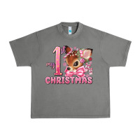 Tornado my first christmas pink reindeer Urban Heavy Tee - MaliasSmallBusiness