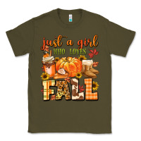 Army Green just a girl who loves fall Classic Tee - MaliasSmallBusiness