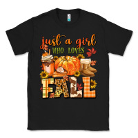 Black just a girl who loves fall Classic Tee - MaliasSmallBusiness