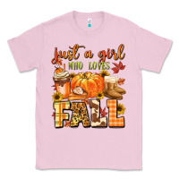 Bubblegum Pink just a girl who loves fall Classic Tee - MaliasSmallBusiness