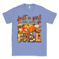 Colony Blue just a girl who loves fall Classic Tee - MaliasSmallBusiness