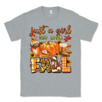 Heather Grey just a girl who loves fall Classic Tee - MaliasSmallBusiness