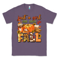 Lavender just a girl who loves fall Classic Tee - MaliasSmallBusiness