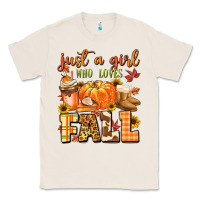 Natural just a girl who loves fall Classic Tee - MaliasSmallBusiness